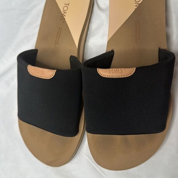 Toms Carly Slide Sandal In Black Jersey. Size 7. - Picture 2 of 8